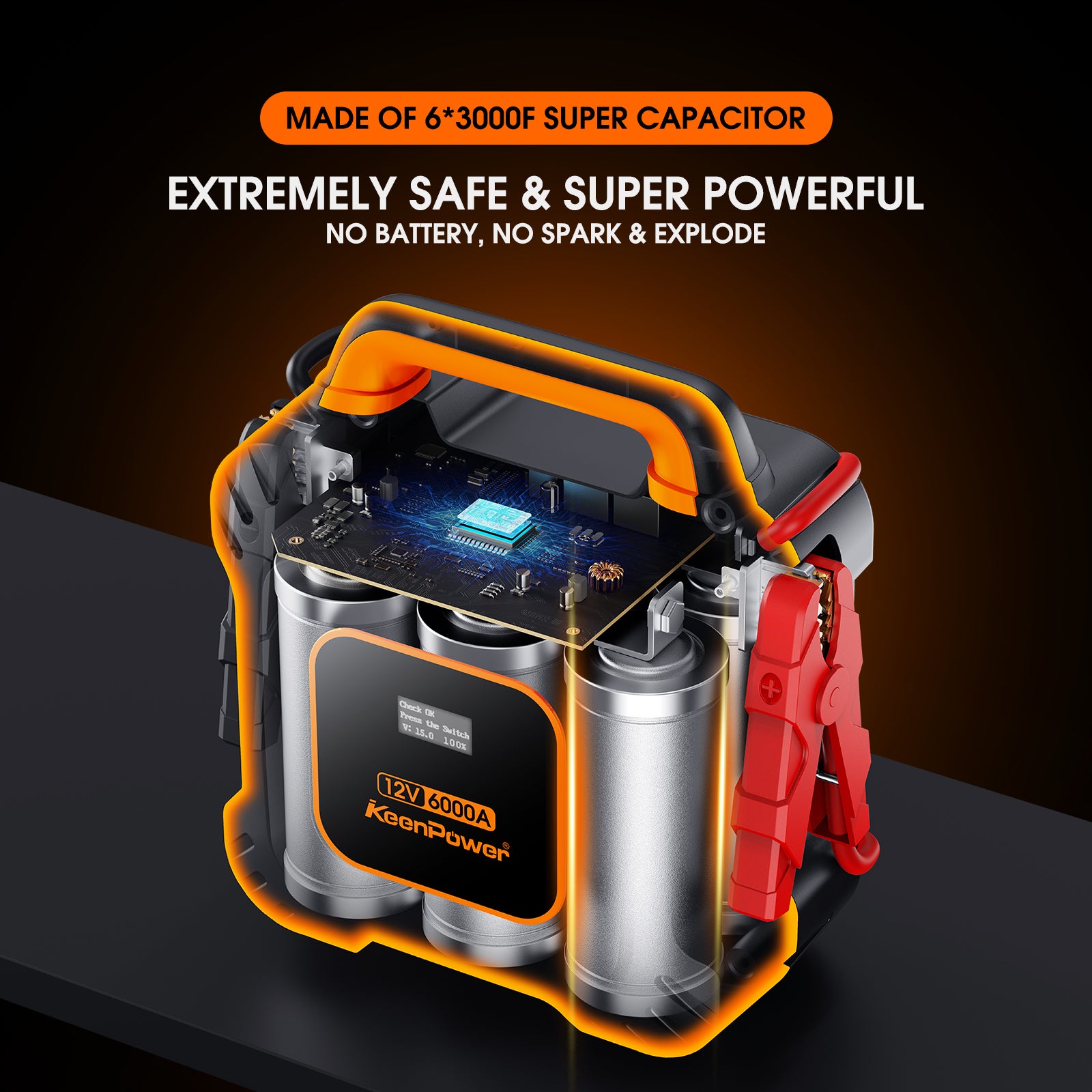 KeenPower 6000A Super Capacitor Jump Starter