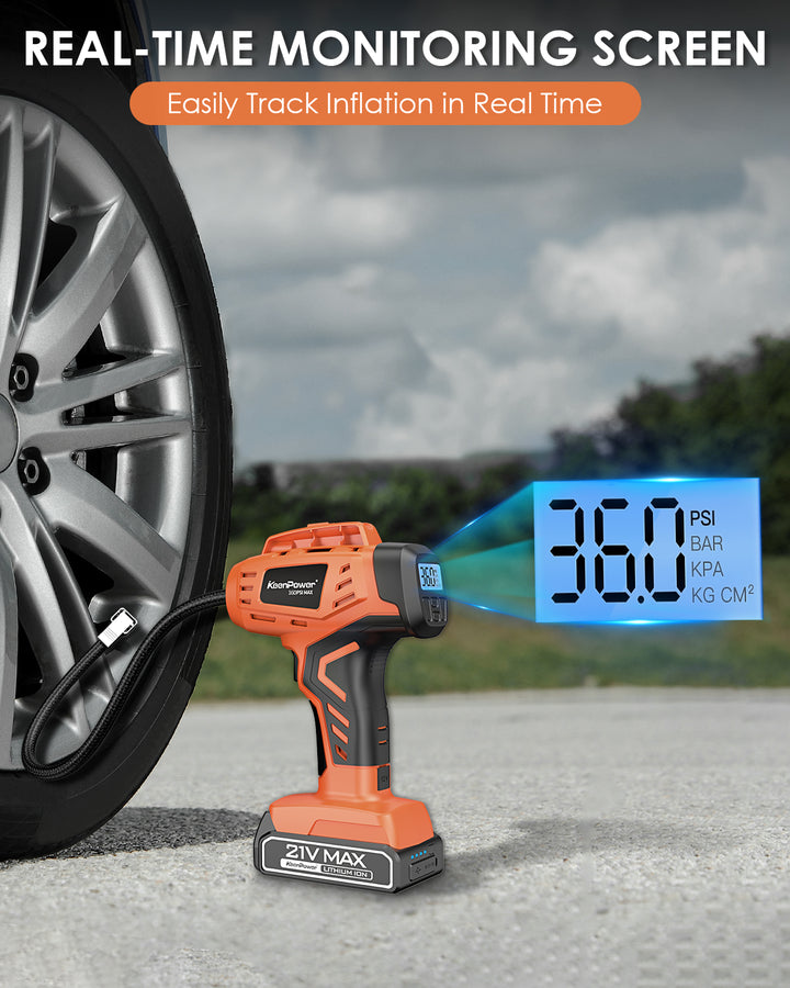 KeenPower Handheld Tire Inflator Portable Air Compressor, Car Tire Pump