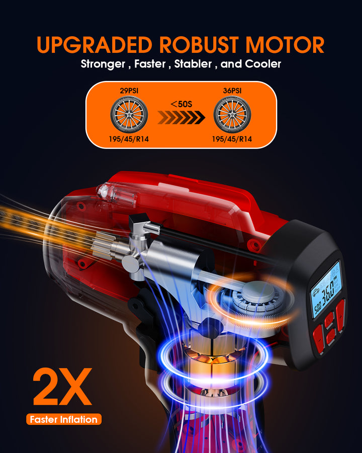 KeenPower Digital Tire Inflator Portable Air Compressor w/4+N Smart Modes