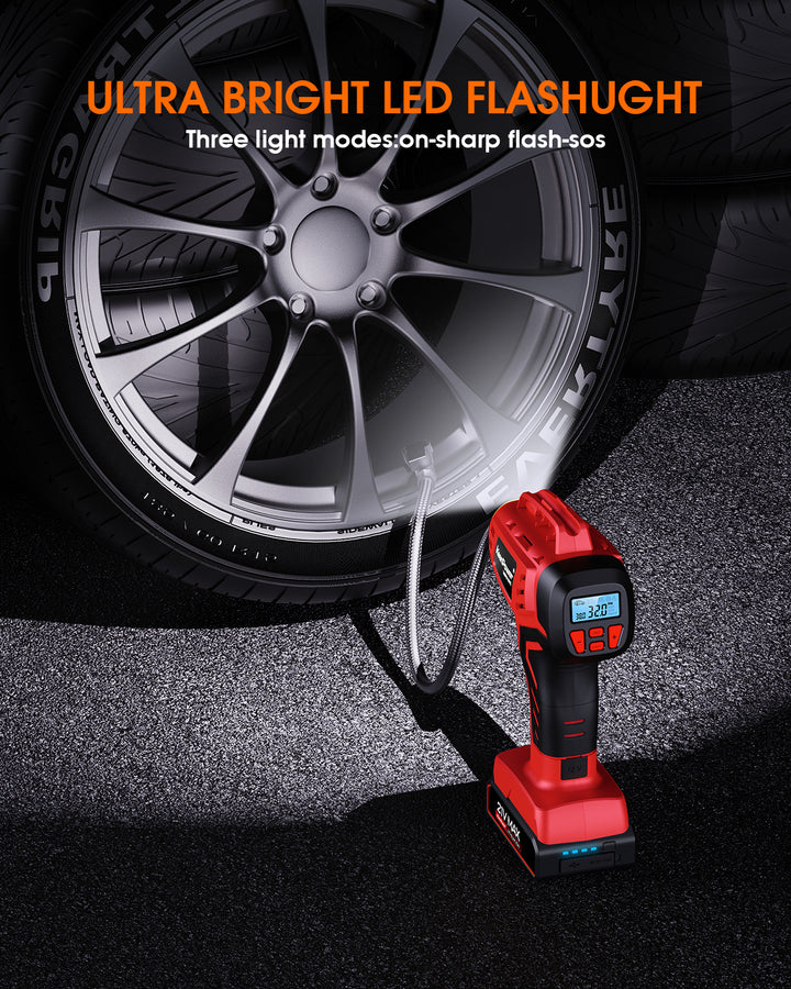 KeenPower Digital Tire Inflator Portable Air Compressor w/4+N Smart Modes